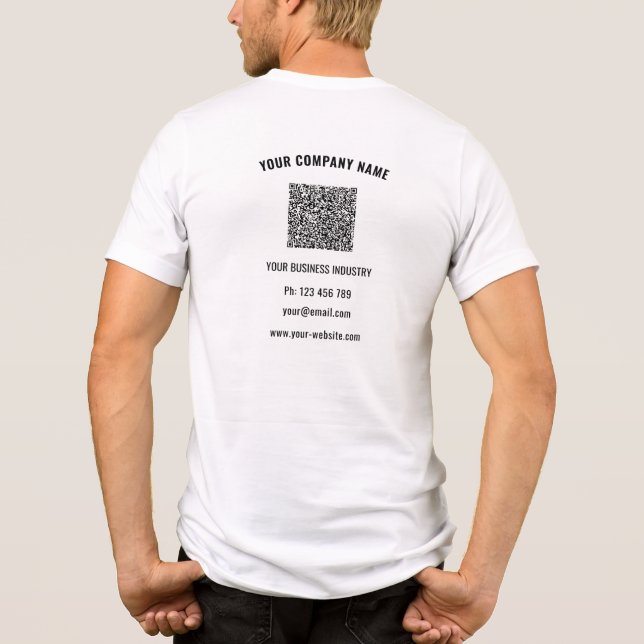 Your Logo Custom Text and QR Code Business Example Tri-Blend Shirt (Back)