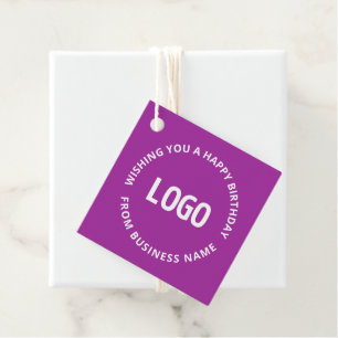 Your Logo & Custom Text   Happy Birthday From… Favour Tags