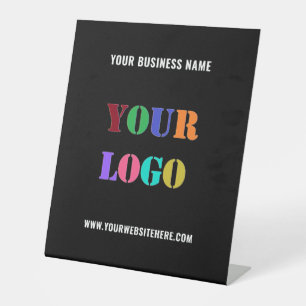 Your Logo Custom Text Name Business Pedestal Sign