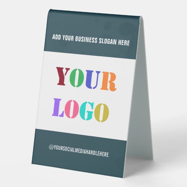 Your Logo Custom Text Table Tent Sign Choose Colou (Back)