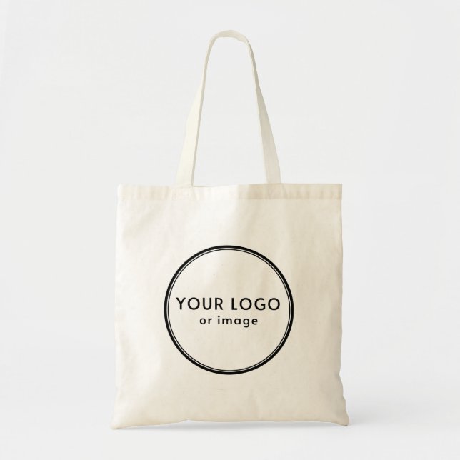 Your logo, custom white  tote bag (Front)