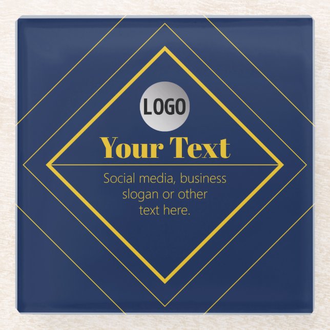 Your Logo & Customisable Design Template Glass Coaster (Front)
