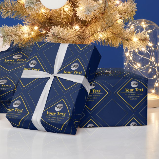 Your Logo & Customisable Design Template Wrapping Paper (Holidays)