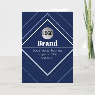 Your Logo & Customisable Modern Design Navy Blue Card