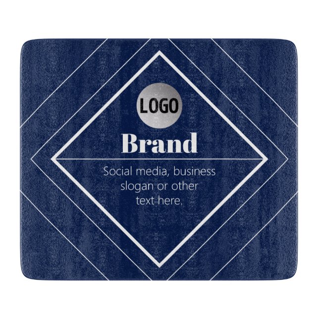 Your Logo & Customisable Modern Design | Navy Blue Cutting Board (Front)