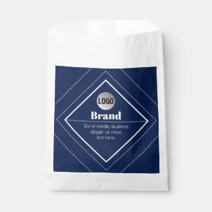 Your Logo & Customisable Modern Design Navy Blue Favour Bags