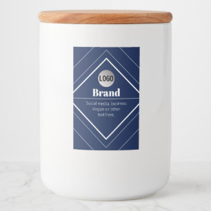 Your Logo & Customisable Modern Design Navy Blue Food Label