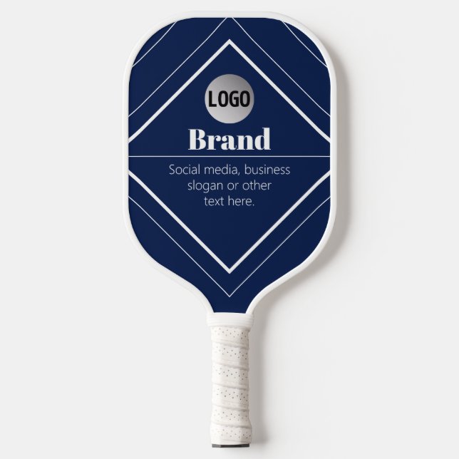 Your Logo & Customisable Modern Design | Navy Blue Pickleball Paddle (Front)