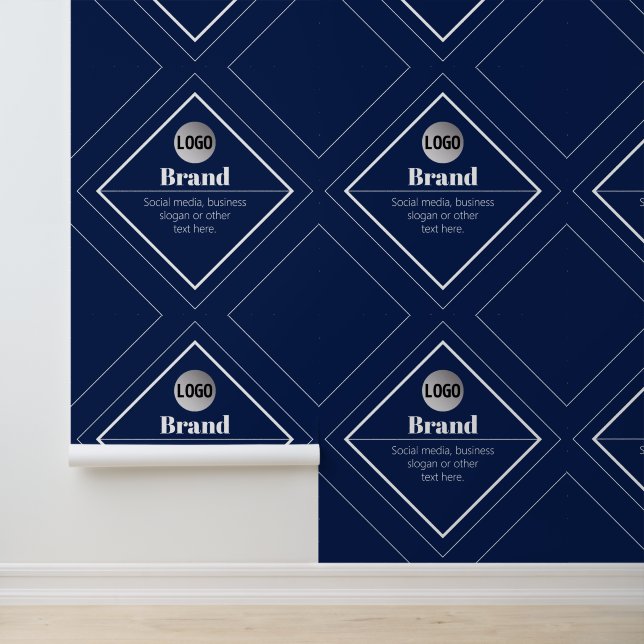 Your Logo & Customisable Modern Design | Navy Blue Wallpaper (Application)