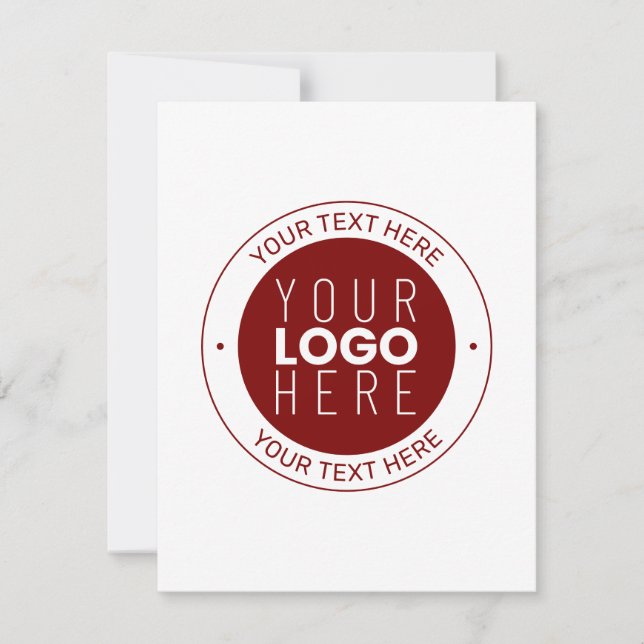 Your Logo & Customisable Text | Deep Red/DIY Colou Card (Front)