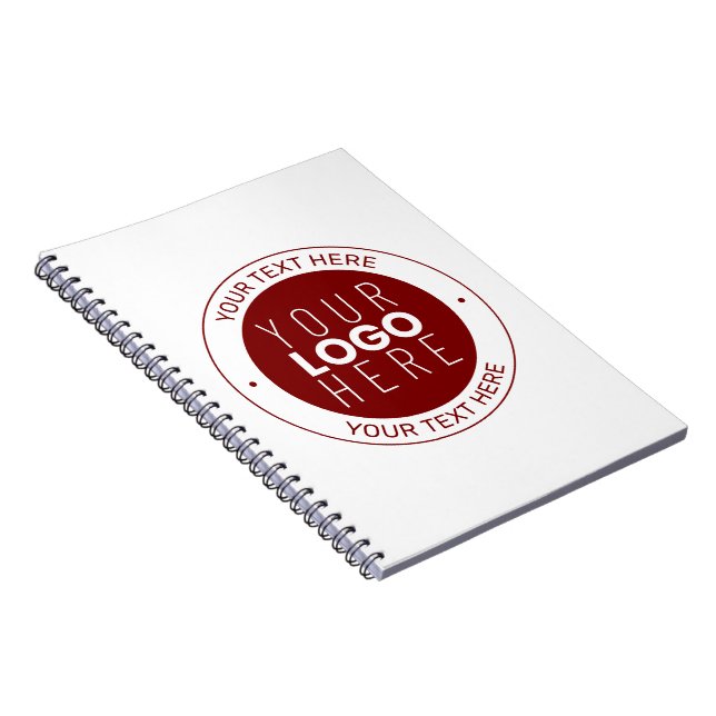 Your Logo & Customisable Text | Deep Red/DIY Colou Notebook (Right Side)