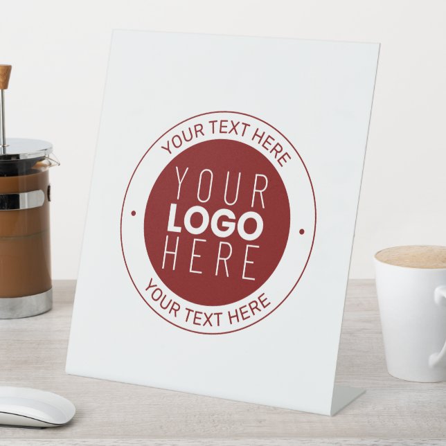Your Logo & Customisable Text | Deep Red/DIY Colou Pedestal Sign (In SItu)