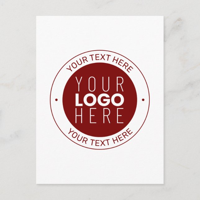 Your Logo & Customisable Text | Deep Red/DIY Colou Postcard (Front)