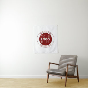 Your Logo & Customisable Text   Deep Red/DIY Colou Tapestry