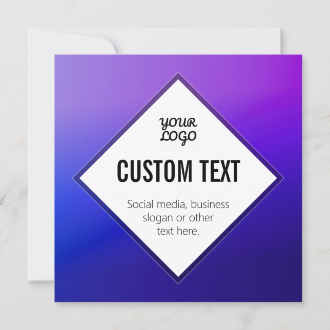 Your Logo & Customisable Text | Purple Ombre Card (Front)