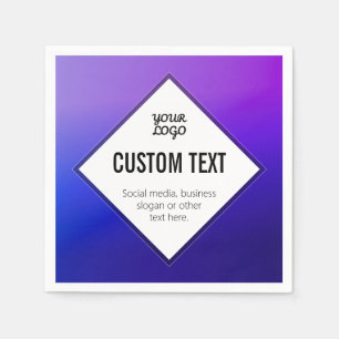 Your Logo & Customisable Text Purple Ombre Napkin