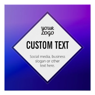 Your Logo & Customisable Text Purple Ombre Poster