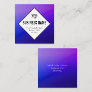 Your Logo & Customisable Text   Purple Ombre Square Business Card