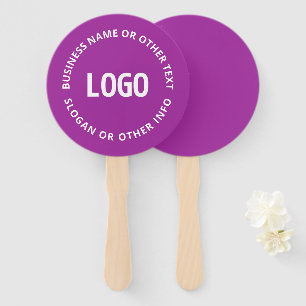 Your Logo & Customisable Text   Purple Violet Hand Fan