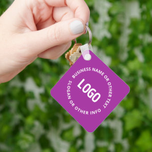 Your Logo & Customisable Text   Purple Violet Key Ring