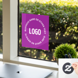 Your Logo & Customisable Text   Purple Violet Window Cling