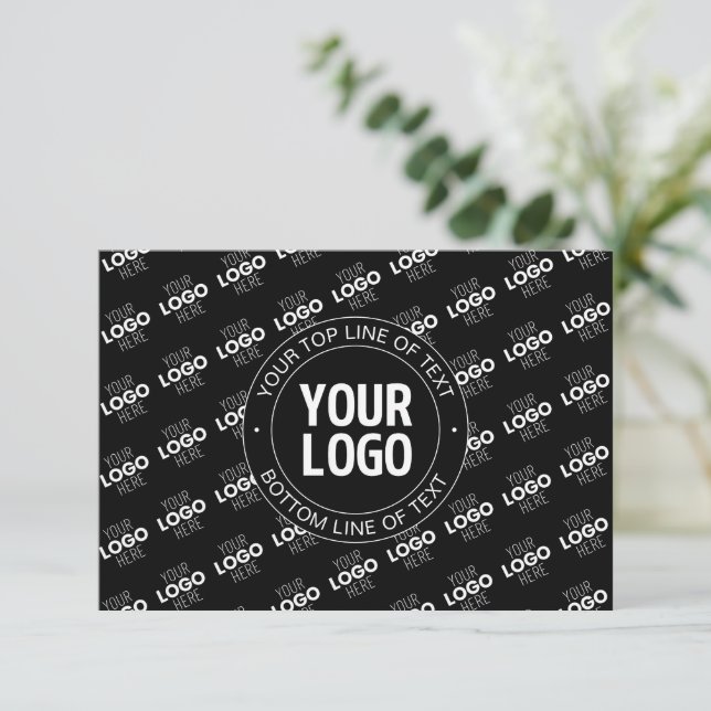 Your Logo & Customisable Text with Logo Pattern Card (Standing Front)