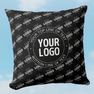 Your Logo & Customisable Text with Logo Pattern Cushion