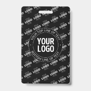 Your Logo & Customisable Text with Logo Pattern ID Badge