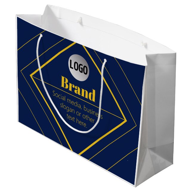 Your Logo & Customizable Design Template Large Gift Bag (Back Angled)
