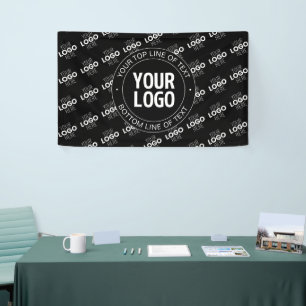 Your Logo & Customizable Text with Logo Pattern Banner