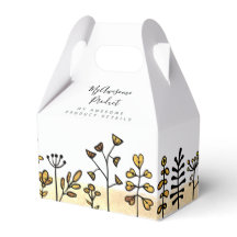 Your Logo Cute Gold & Black Floral Branded Product