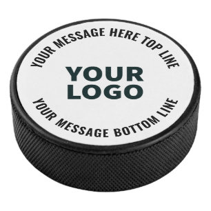 Your Logo Design or Image   Bold Editable Text Hockey Puck