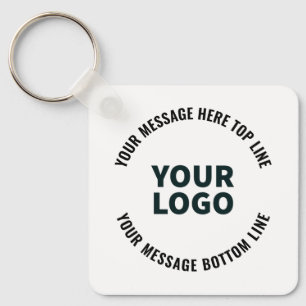 Your Logo Design or Image   Bold Editable Text Key Ring