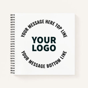 Your Logo Design or Image Bold Editable Text Notebook