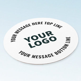 Your Logo Design or Image   Bold Editable Text Round Paper Coaster