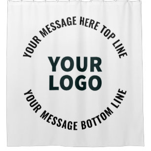 Your Logo Design or Image Bold Editable Text Shower Curtain