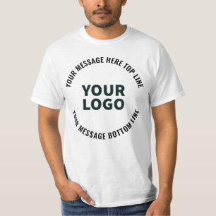 Your Logo Design or Image   Bold Editable Text T-Shirt