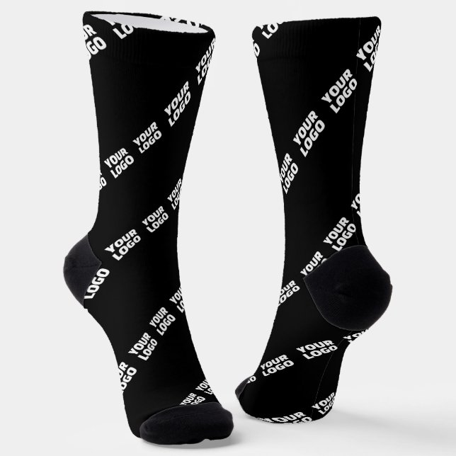 Your Logo, Design or Photo Tiled Diagonally  Socks (Angled)