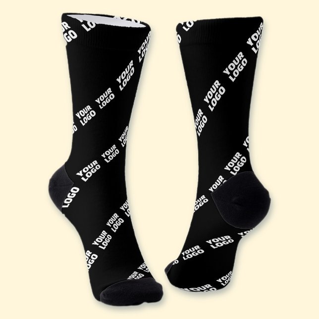 Your Logo, Design or Photo Tiled Diagonally  Socks (Creator Uploaded)