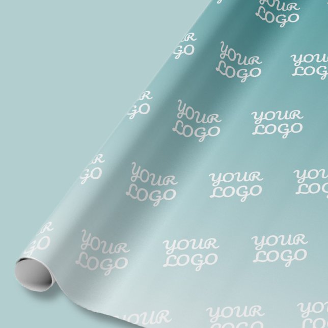 Your Logo Diagonally Tiled & Editable Colour Ombre Wrapping Paper (Creator Uploaded)