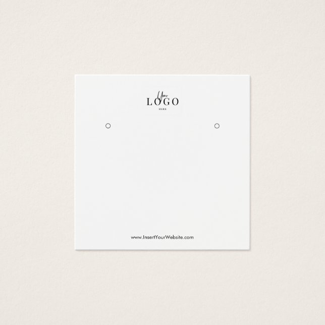 Your Logo Earring Display Card (Front)