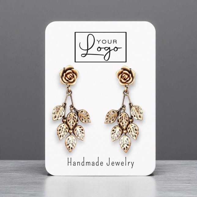 Your Logo Earring Display Large with Social Media Business Card (Creator Uploaded)