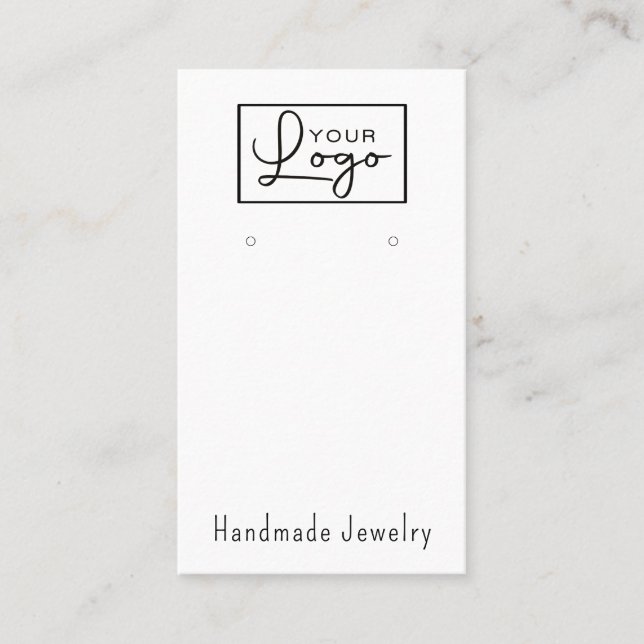 Your Logo Earring Display Social Media QR Code Bus Business Card (Front)