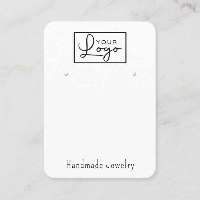 Your Logo Earring Display Social Media QR Code Business Card (Front)