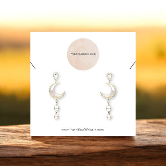 Your Logo Earring Necklace Combo Display Card