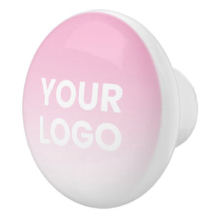 Your Logo & Editable Background Colour Gradient Ceramic Knob