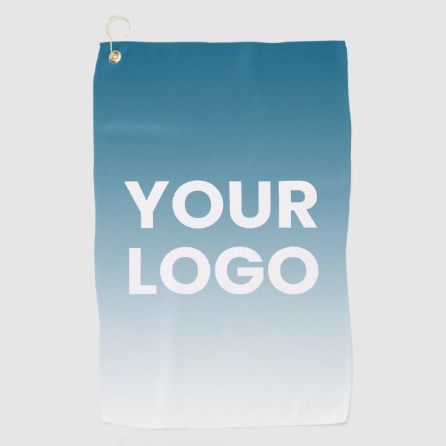 Your Logo & Editable Background Colour Gradient  Golf Towel (Front)