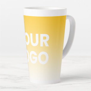 Your Logo & Editable Background Colour Gradient  Latte Mug