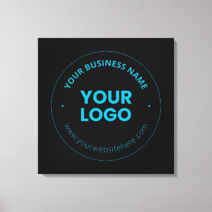 Your Logo   Editable Business Name & Website Canvas Print