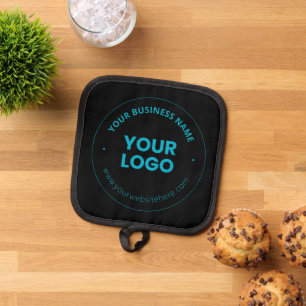 Your Logo Editable Business Name & Website Pot Holder
